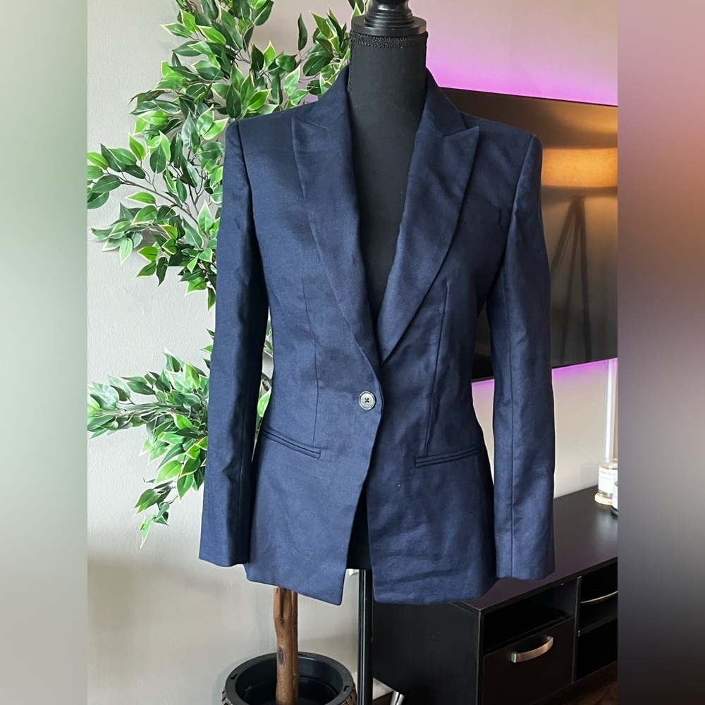 Alexandra blazer in stretch linen blend